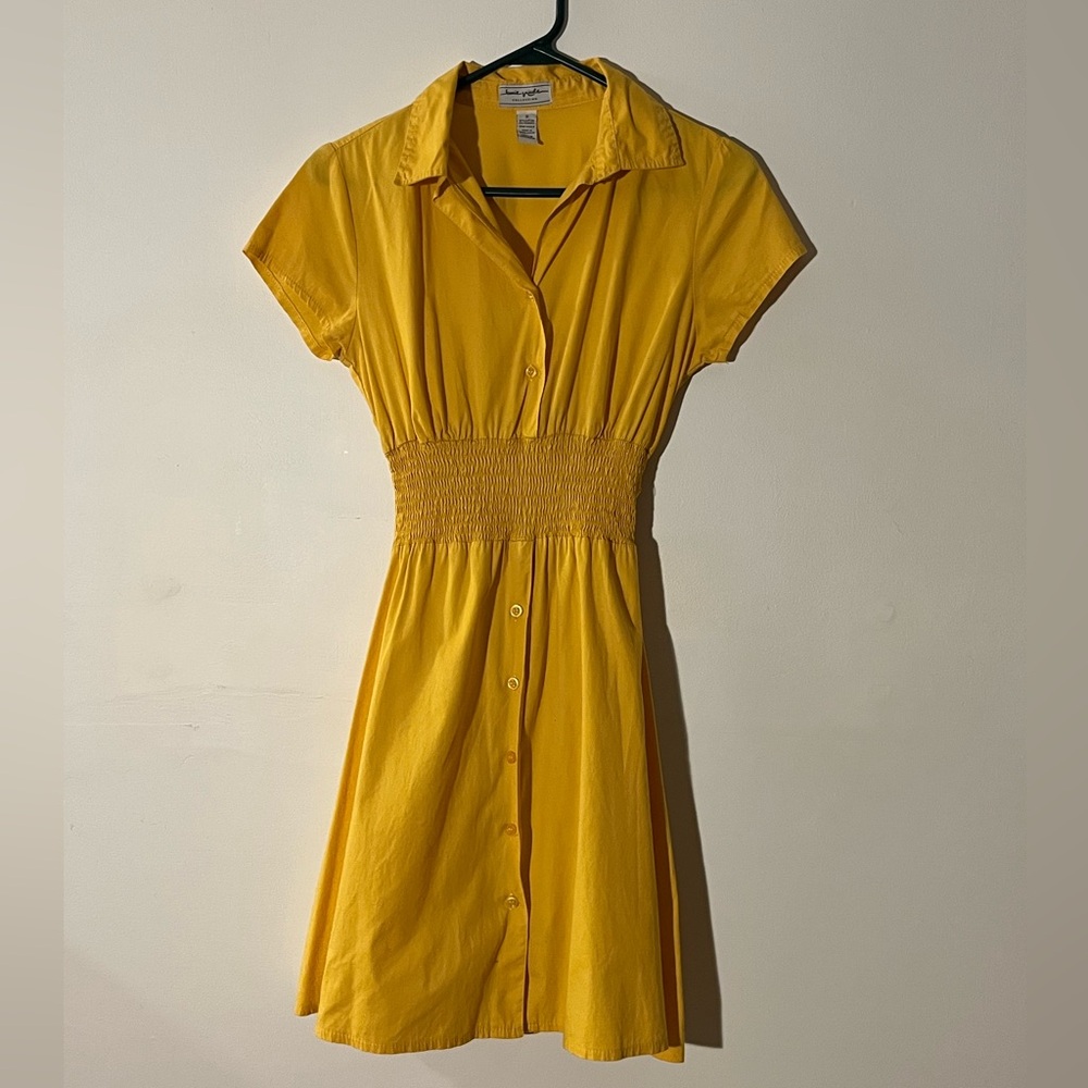 Retro Sunflower Yellow Midi Dress - Picture 2 of 3